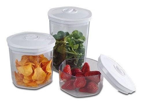 Solis 92278 vakuum‑madbeholdere - 3 stk., transparent/hvid billede