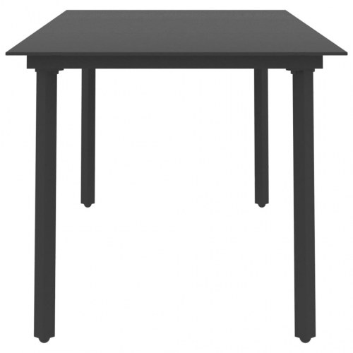 Havebord 190x90x74 cm stål og glas sort