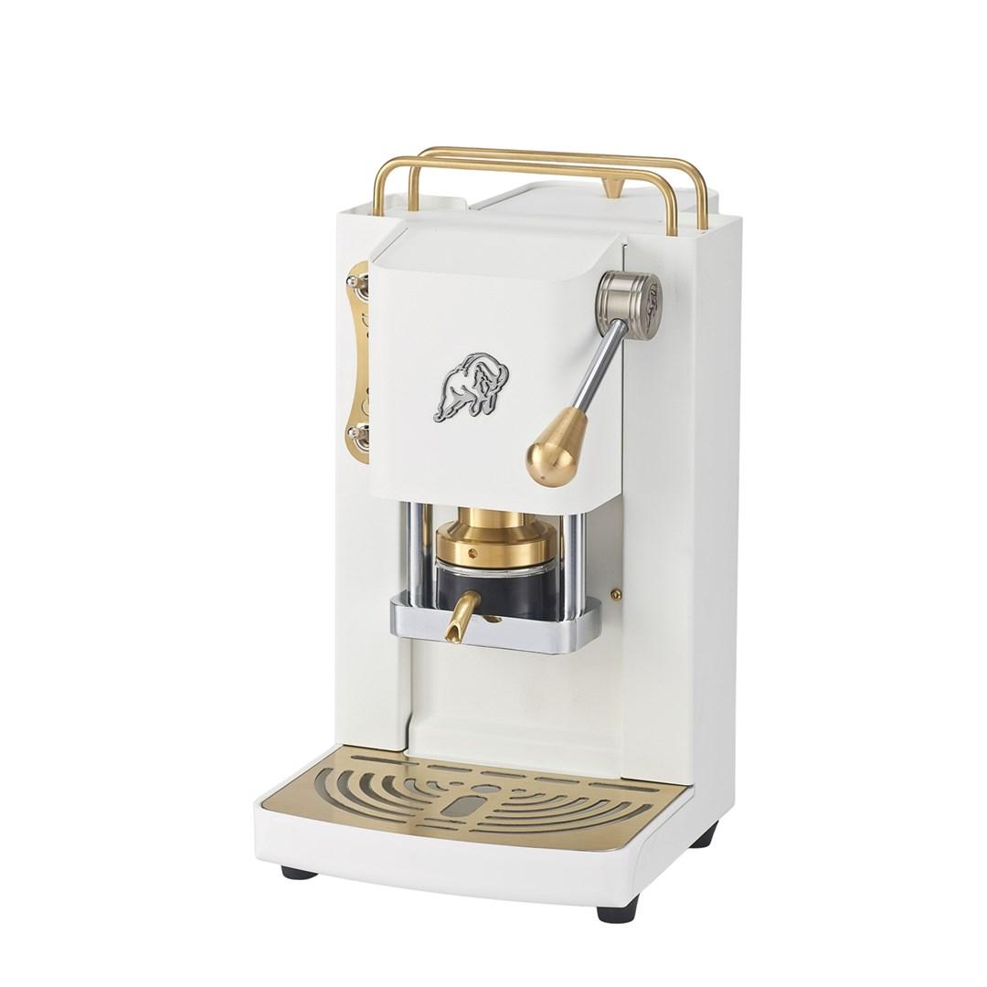 FABER Pro Essential - hvid/brass espressomaskine med håndtag billede