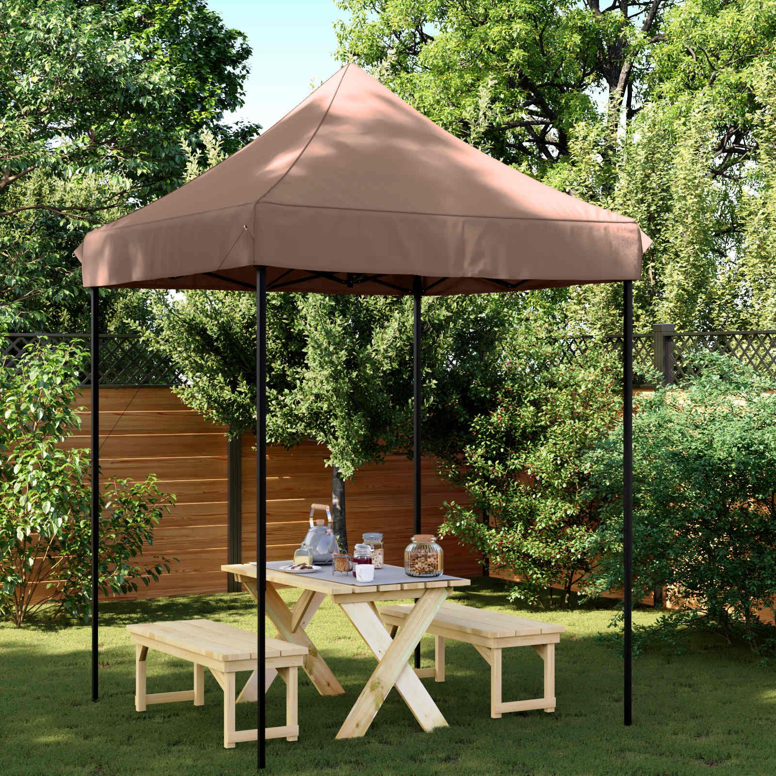 Party Tent Brun 200 x 200 x 306 cm Oxford stof billede