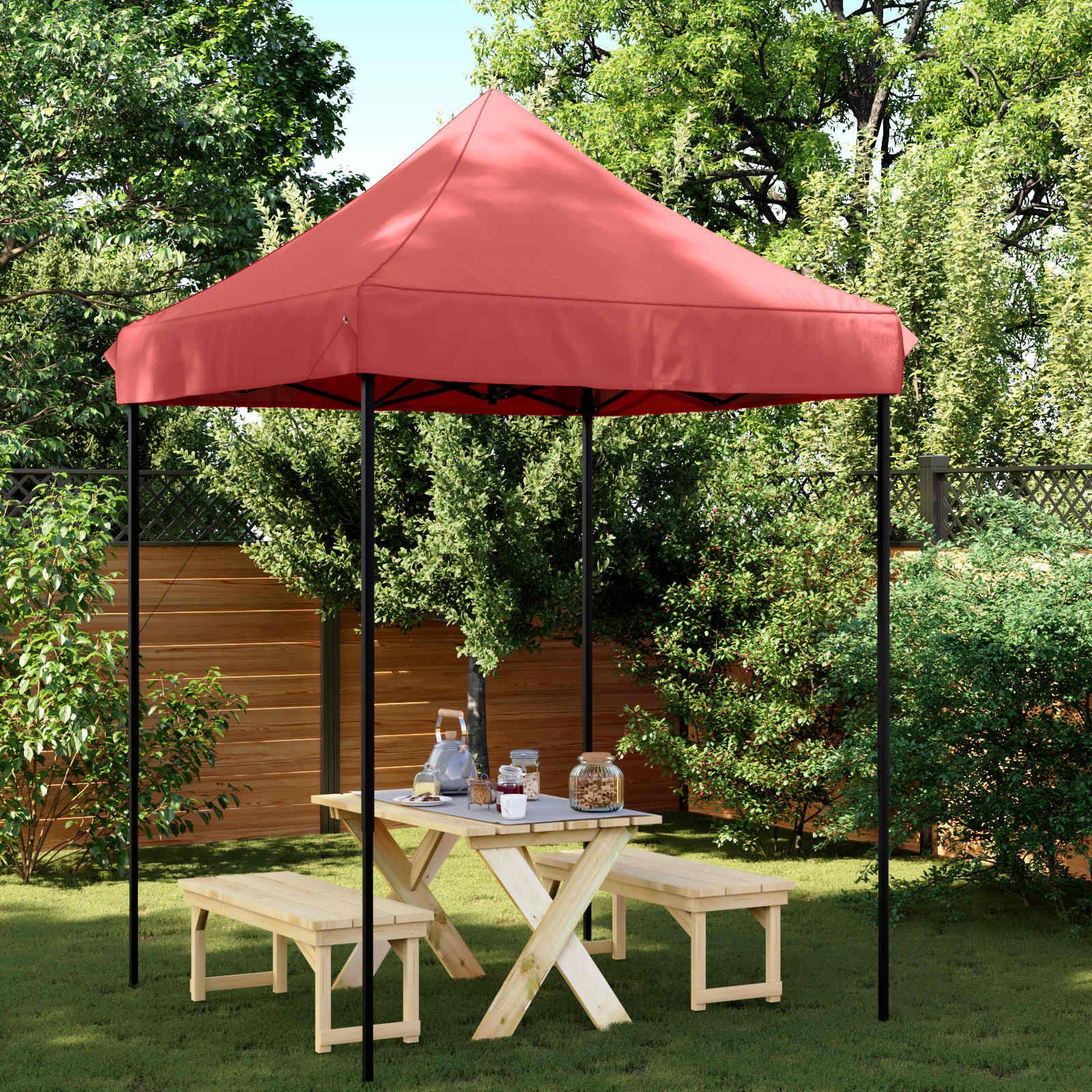Pop-up partytelt 200 x 200 cm - bordeaux oxford-stof billede