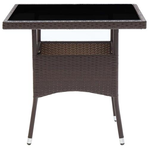 Havebord polyrattan brun