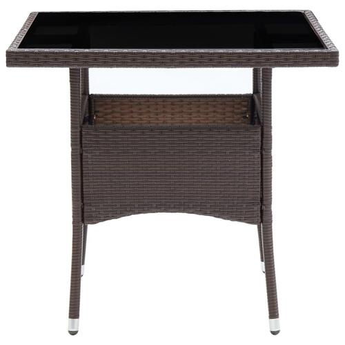 Havebord polyrattan brun