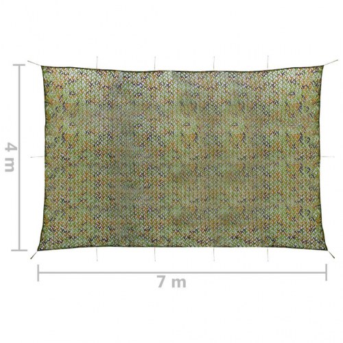 Camouflagenet med opbevaringstaske 4 × 7 m - grøn