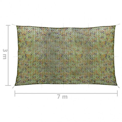 Camouflagenet med opbevaringstaske 3 × 7 m - grøn
