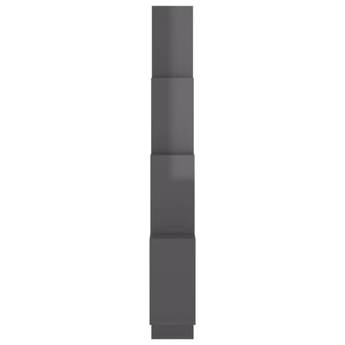 Væghylde 90x15x119 cm kubeformet spånplade grå højglans