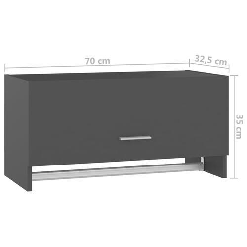 Garderobe 70x32,5x35 cm spånplade grå