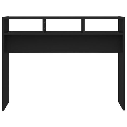 Konsolbord 105x30x80 cm konstrueret træ sort