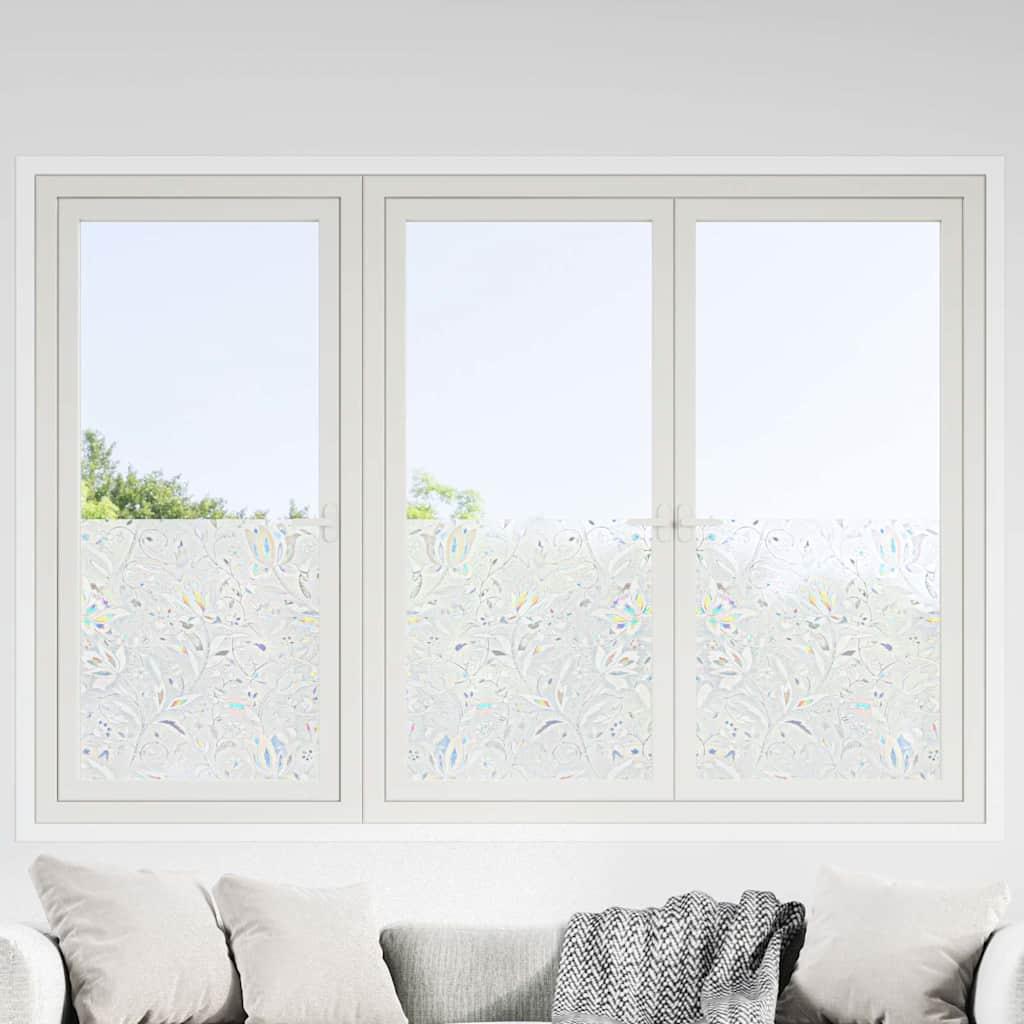 Vinduesfolier 4 stk. blomstermønster matteret PVC billede