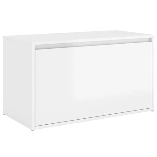 Entrébænk 80x40x45 cm konstrueret træ hvid højglans