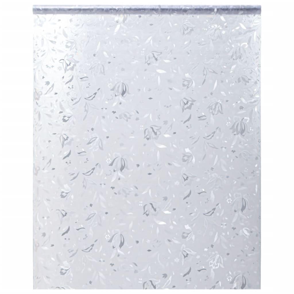 Vinduesfolie 60×500 cm - matteret blomstermønster, statisk PVC billede