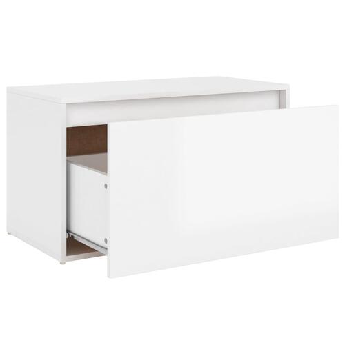 Entrébænk 80x40x45 cm konstrueret træ hvid højglans