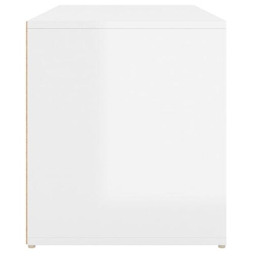 Entrébænk 80x40x45 cm konstrueret træ hvid højglans