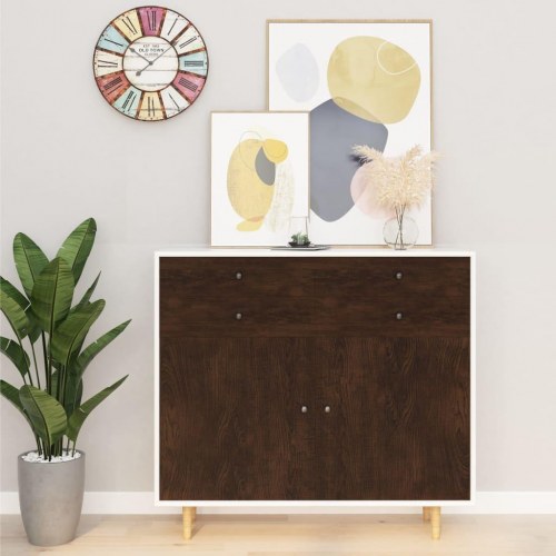 Selvklæbende møbelfolie - 2 ruller 500 × 90 cm, PVC, mørk eg