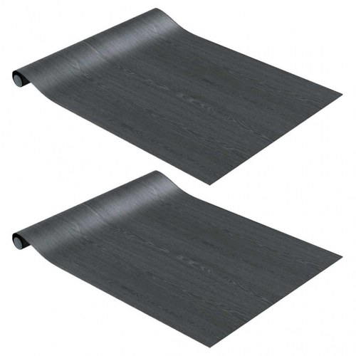 Selvklæbende folie til møbler 2 stk. 500x90 cm PVC mørkt træ