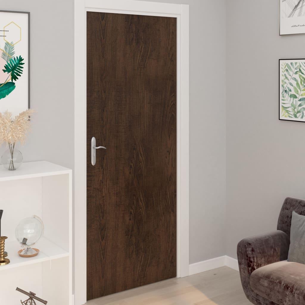 Selvklæbende dørfolie 4 stk. 210x90 cm PVC mørkt egetræ billede