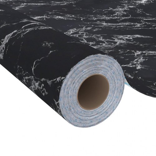 Selvklæbende folie til møbler - PVC 500 × 90 cm, sort sten