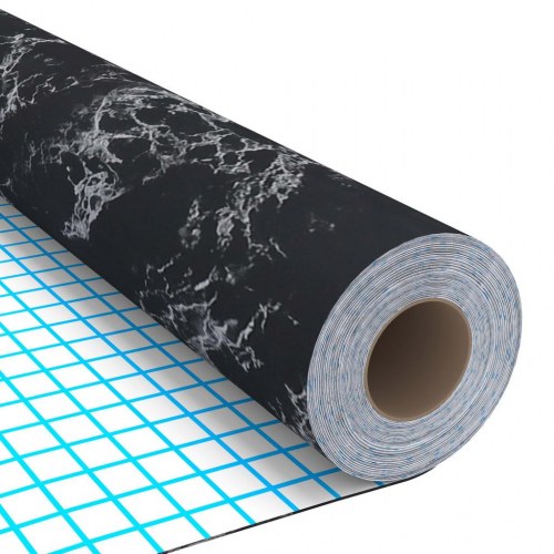 Selvklæbende folie til møbler - PVC 500 × 90 cm, sort sten