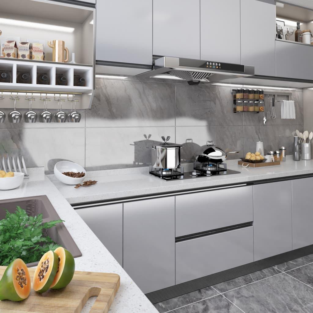 Selvklæbende folie til møbler 500x90 cm PVC sølvfarvet højglans