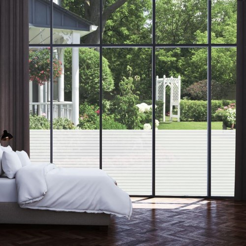 Stribet vinduesfolie - matteret, selvklæbende PVC 0,9 × 20 m