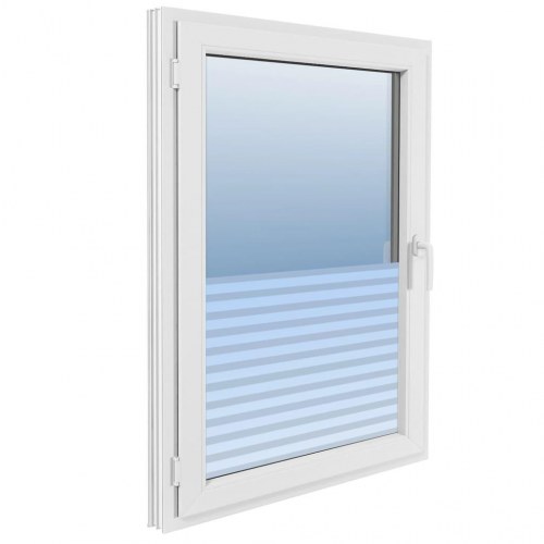 Vinduesfolie stribet, matteret PVC - 0,9 × 10 m selvklæbende