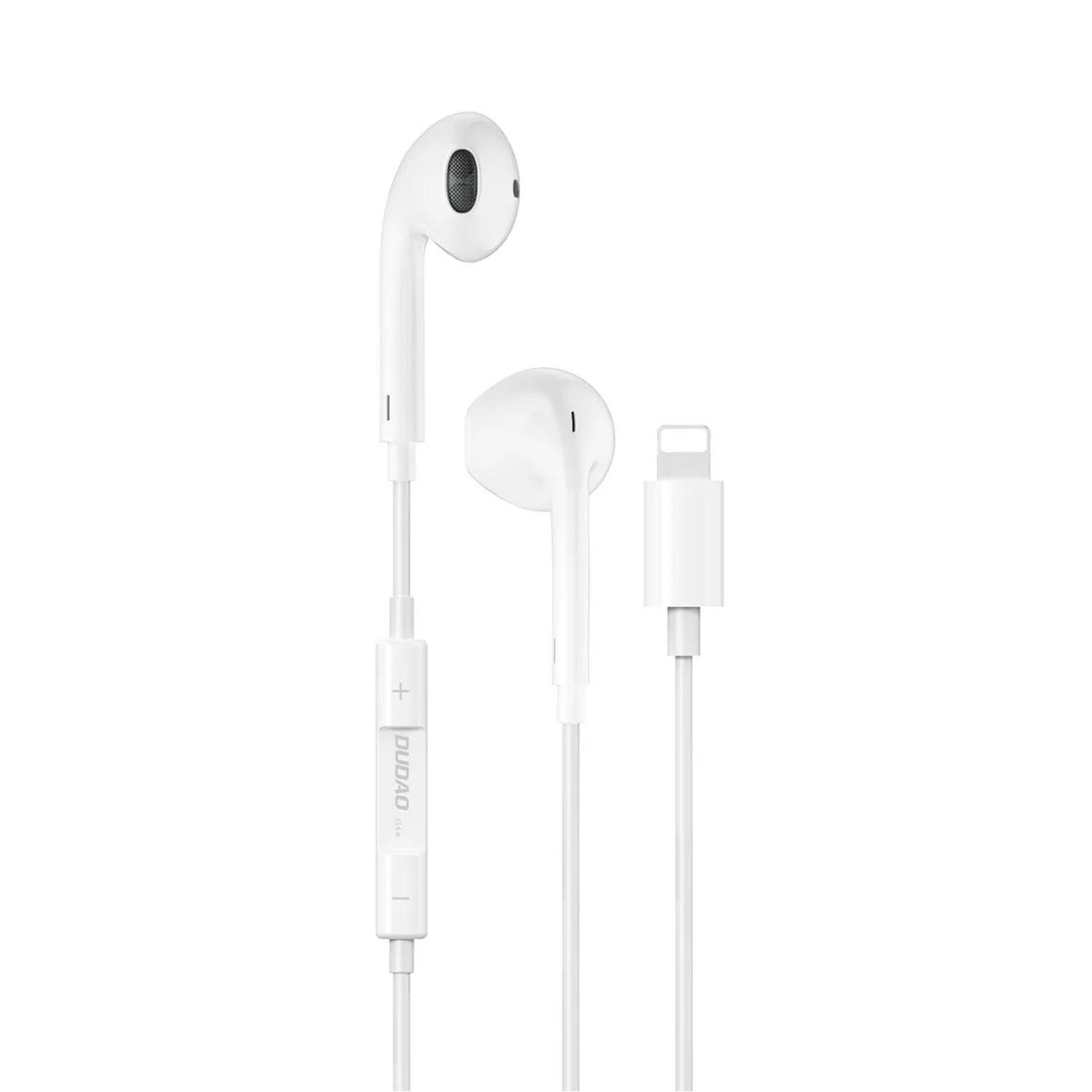 Dudao X14+  In-ear headphones with microphone Lightning hvid