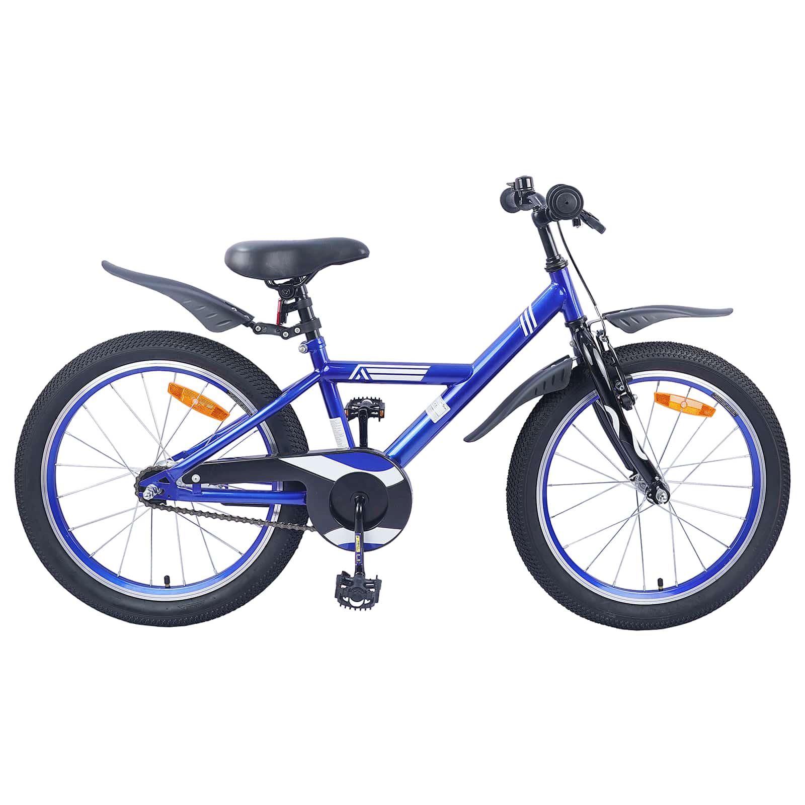 Børnecykel 18 tommer til 5-7 år gammel Mørk blå billede