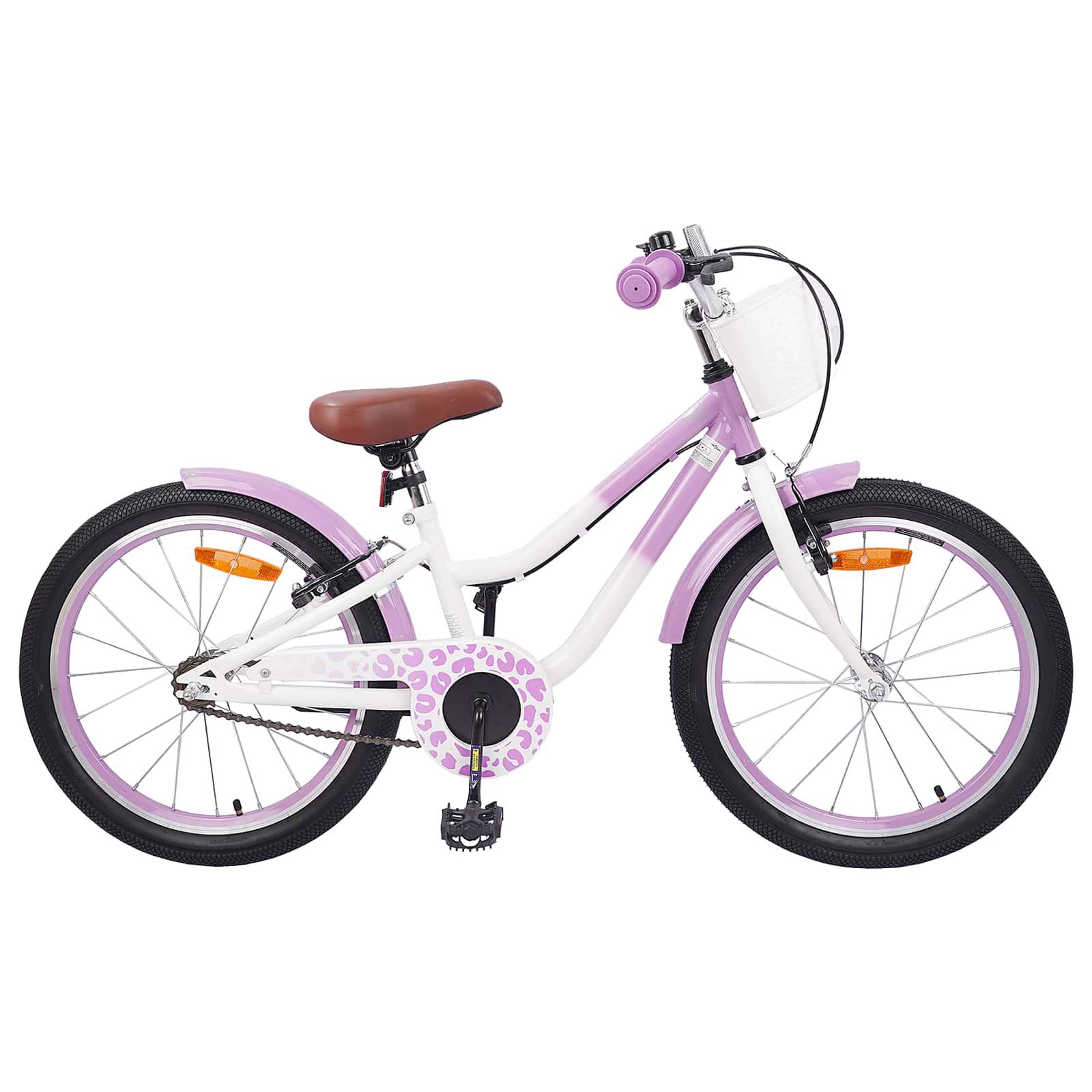 Børnecykel 18 tommer til 5-7 år gammel Lilla billede