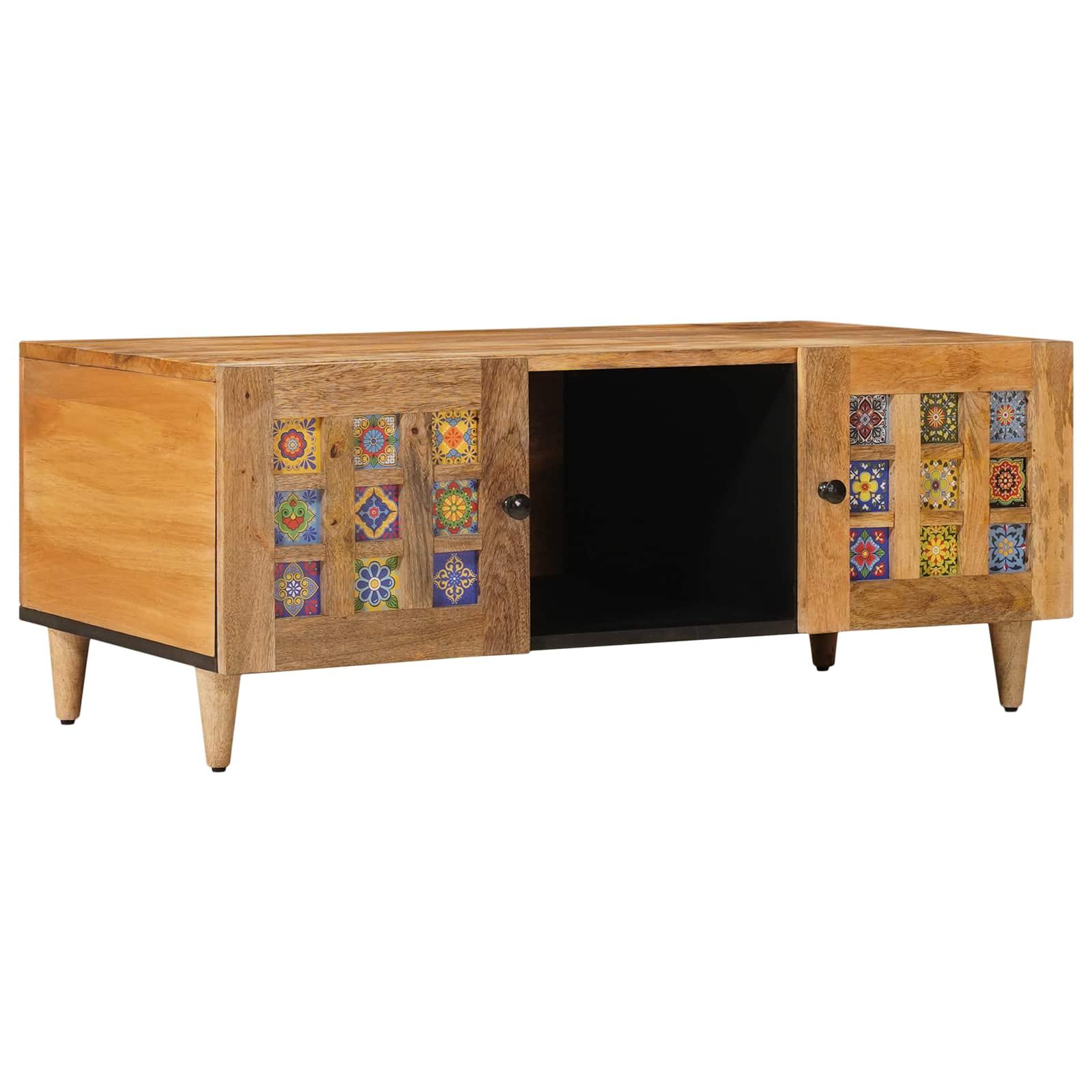 Sofabord Naturfarvet 100 x 54 x 40 cm Massivt mangotræ billede