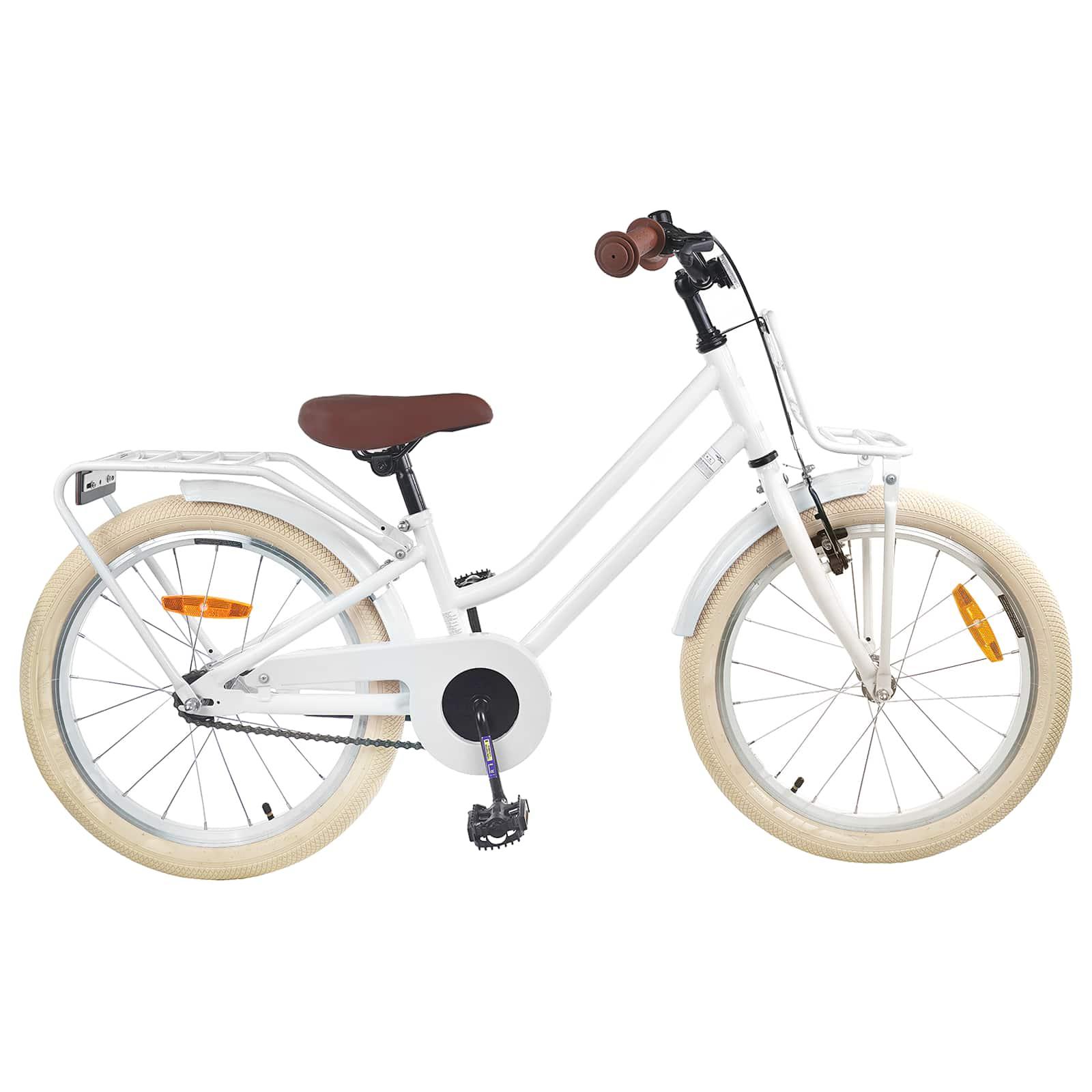 Børnecykel 18 tommer til 5-7 år gammel Hvid billede