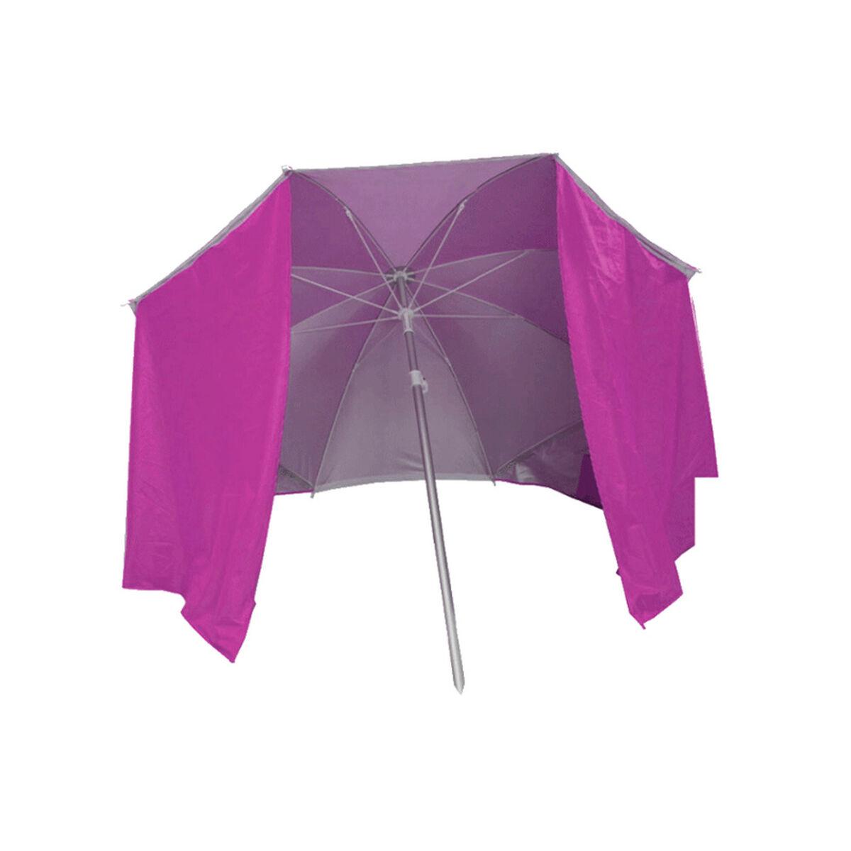 Marbueno parasol Ø 180 cm med paravinds - multifarvet billede