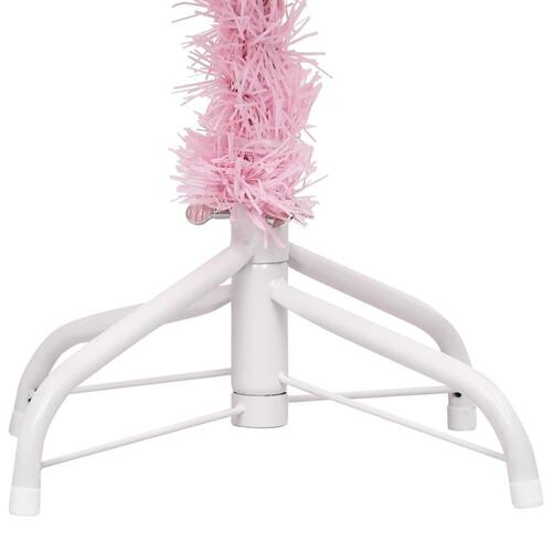 Kunstigt juletræ med lys og kuglesæt 120 cm PVC lyserød