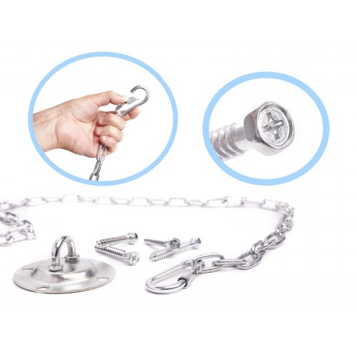 Loftbeslag til hængekøje/sving – kæde 150 cm, 200 kg