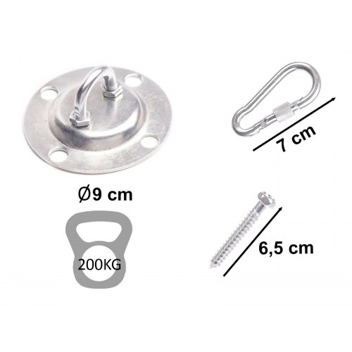 Loftbeslag til hængekøje/sving – kæde 150 cm, 200 kg