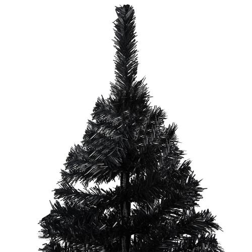 Kunstigt juletræ med lys og kuglesæt 240 cm PVC sort