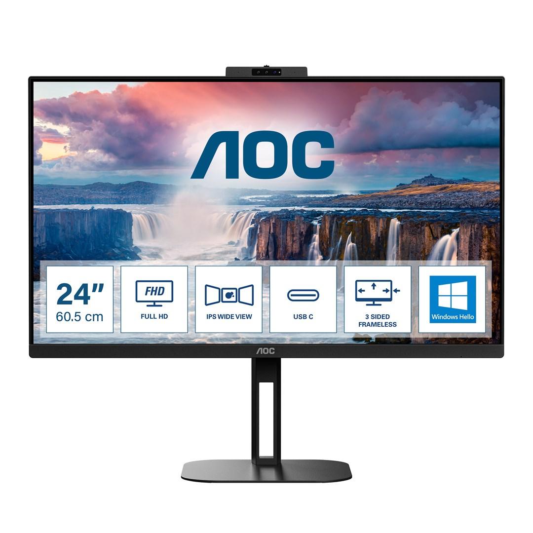 AOC 24V5CW 23,8" Full HD IPS skærm - USB‑C, 75 Hz, sort billede