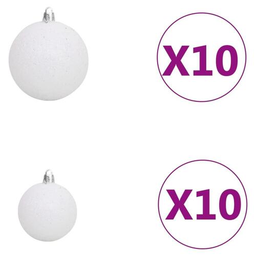 Kunstigt juletræ nordmannsgran LED og kuglesæt 240 cm grøn