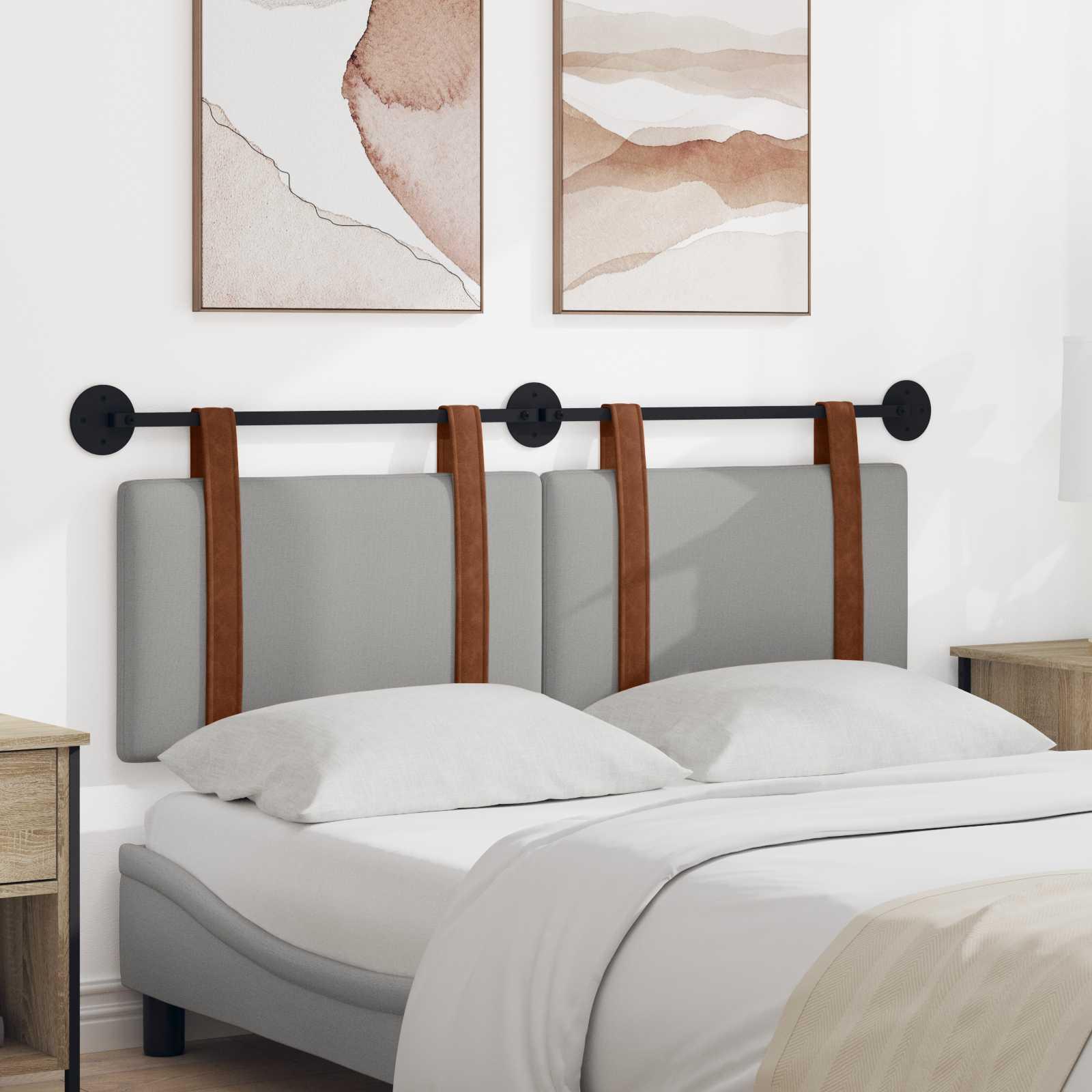 Hængende Hovedgavl Vægmonteret Skygrå 150 x 55 x 5 cm Antik PU billede