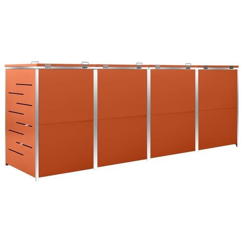 Firedobbelt skraldespandsskjuler 276,5x77,5x112,5 rustfrit stål
