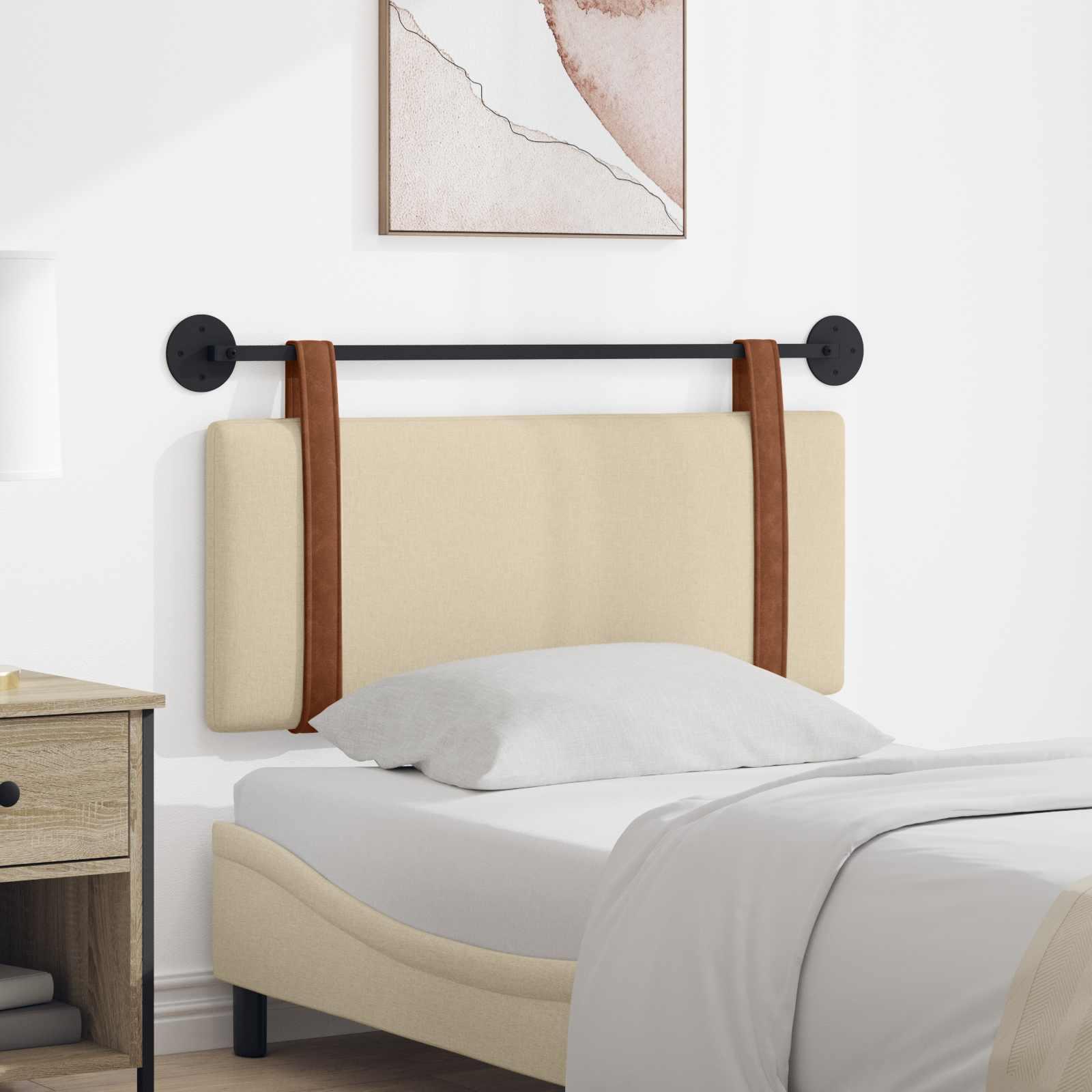 Hængende Hovedgavl Vægmonteret Creme 110 x 55 x 5 cm Antik PU billede