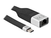 DeLOCK USB‑C 3.2 Gen 1 til Gigabit Ethernet netværksadapter – sort/sølv billede