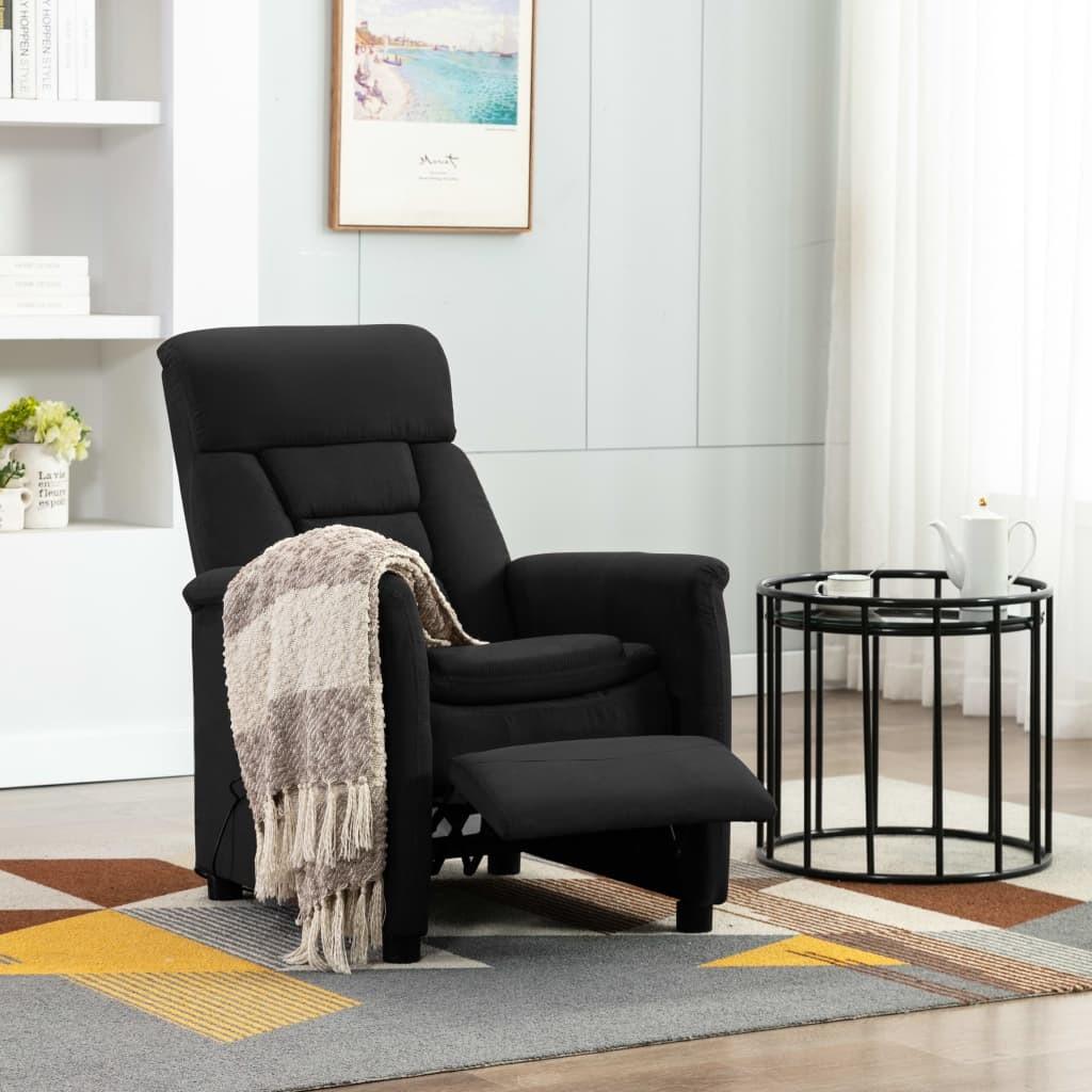 Massagestol imiteret ruskind sort