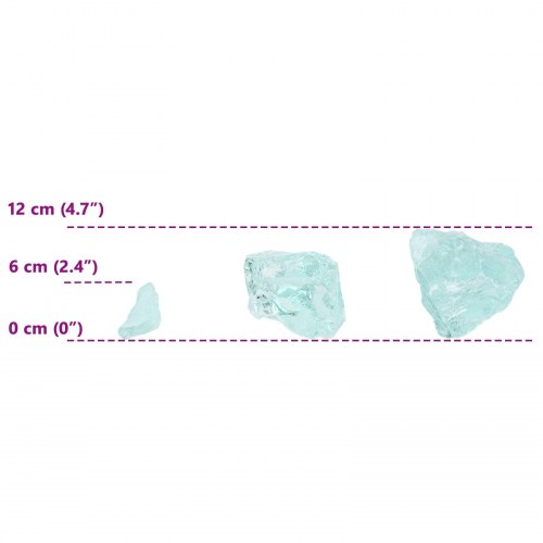 Have sten i glas - turkis, 6-12 cm (25 kg)