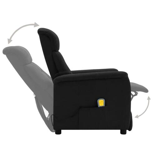 Massagestol imiteret ruskind sort
