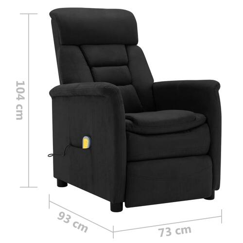 Massagestol imiteret ruskind sort