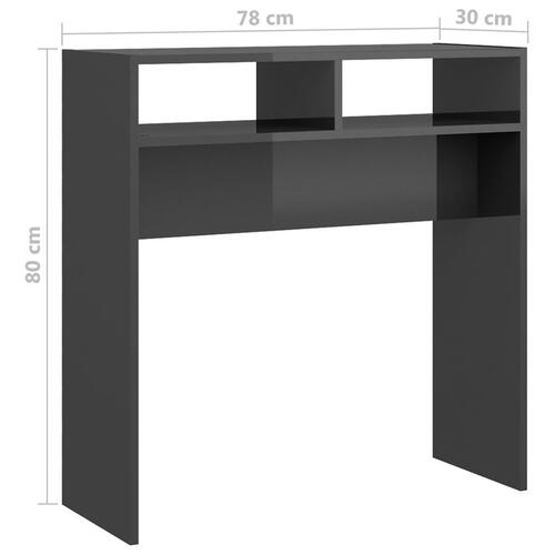Konsolbord 78x30x80 cm konstrueret træ grå højglans