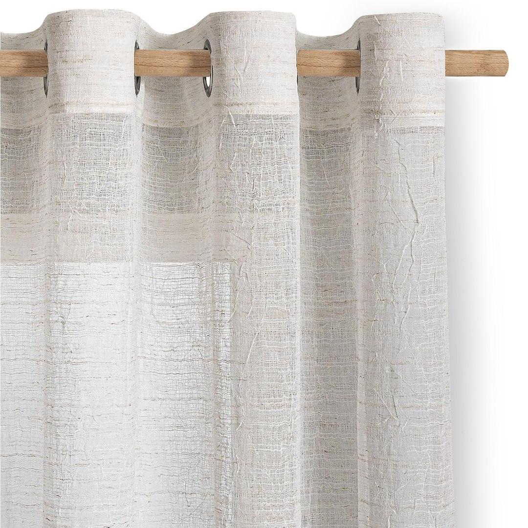 RESTILO Drimar gardin med øskner - beige, 140×250 cm billede