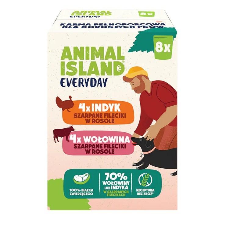ANIMAL ISLAND Everyday – kalkun- og oksefileter i bouillon, vådfoder til hund – 8×150 g billede