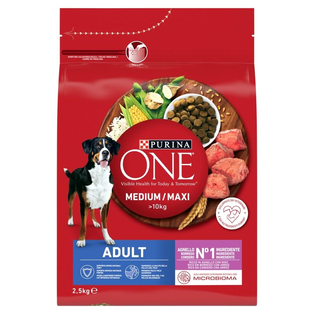 Purina One Adult Medium/Maxi tørfoder med lam og ris – 2,5 kg billede