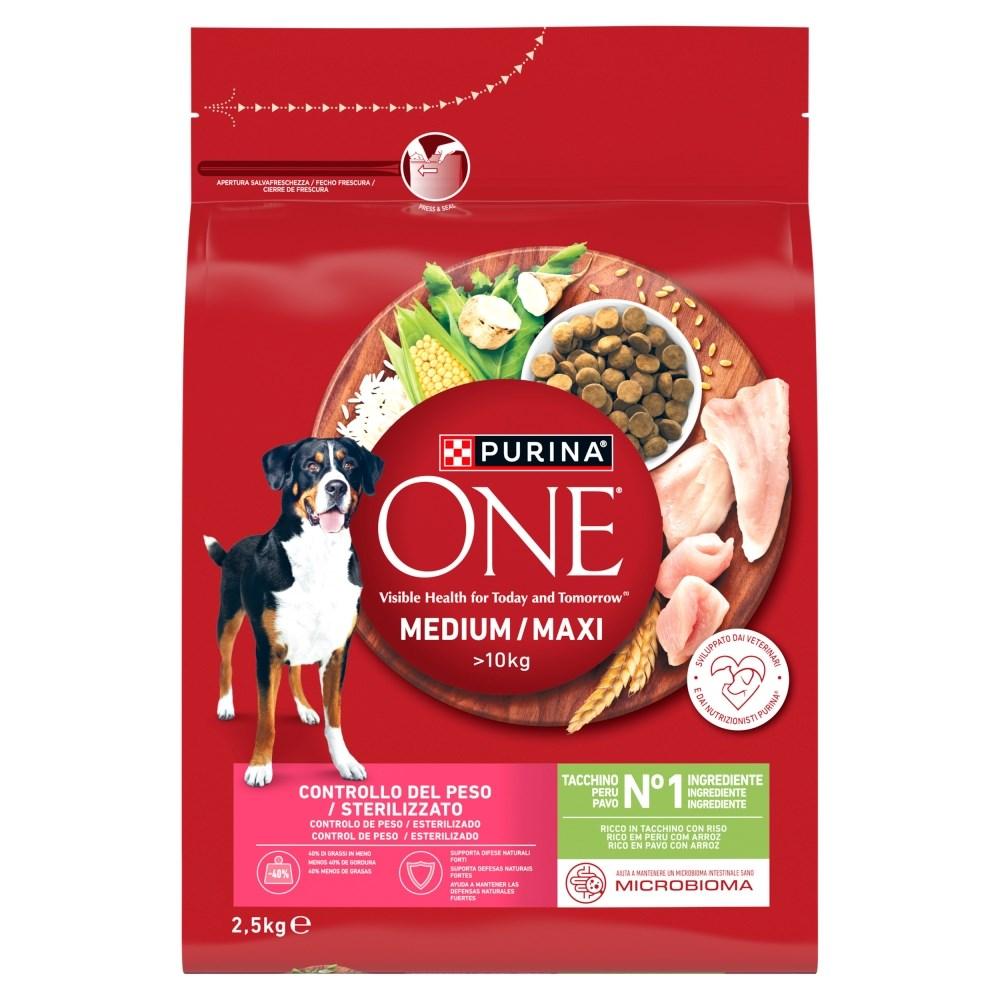 Purina ONE Medium/Maxi Adult Weight Control Sterilised – tørfoder med kalkun og ris, 2,5 kg billede